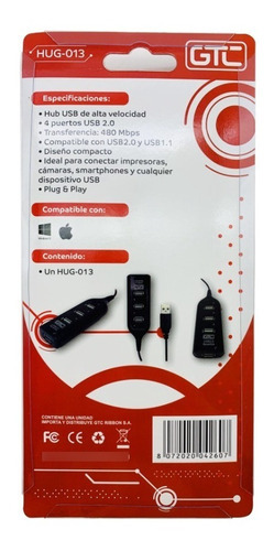 Multiplicador De Puertos Usb Hub Usb 4 Puertos