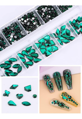 Kalolary Diamantes De Imitación Verdes Para Decoración De Uñ