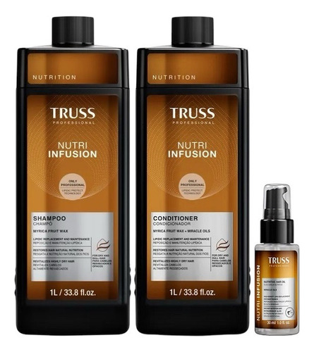 Kit Nutri Infusion Sha 1l + Condic 1l + Óleo 30ml Truss