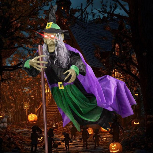 12 Pies Bruja Flotante Voladora Aterradora De Halloween