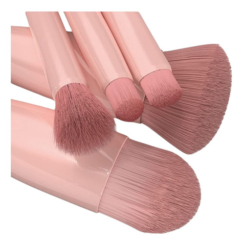 Juego Brochas Con Espejo Maquillaje Viaje Fácil Llevar 5 Pza