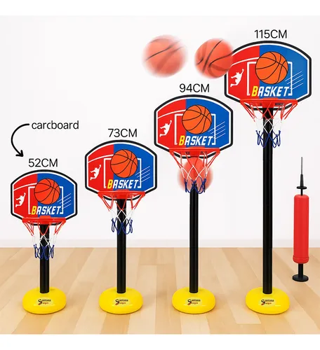 Tablero Basketball Niño Pelota Inflador Base Santana Juegos