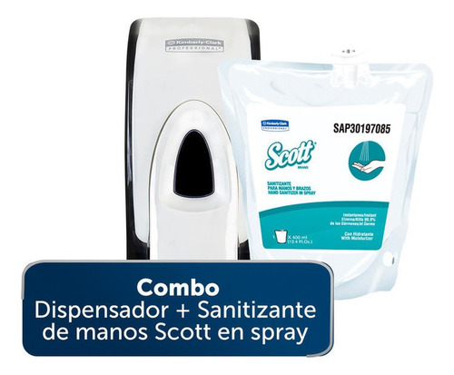 Combo Dispensador+sanitizante Manos Scott En Spray X 400ml