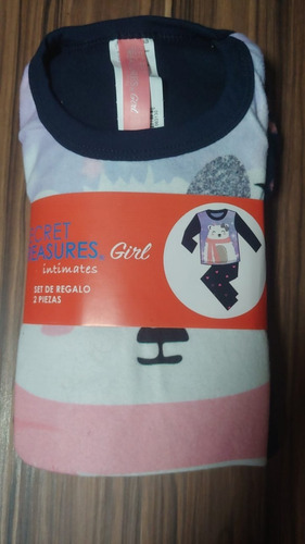 Pijama Invernal Para Niña Azul Con Osito Cfd