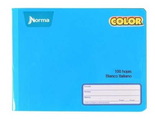 Cuaderno Italiano 100hjs Norma Color Cosido Blanco Pieza