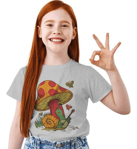 Polera Niño Estampada Dtf 973 Caracol Tocando Banyo