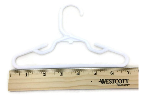 24 Perchas De Plástico Blanco (2 Docenas) Para Ropa De Muñec