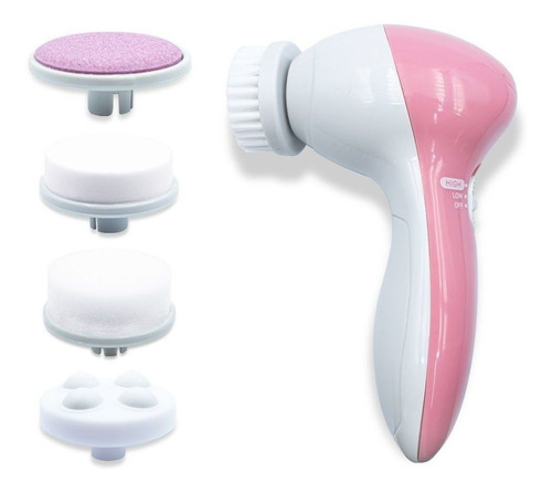 Cepillo masajeador y limpiador facial 5 en 1 de Beauty Care, color rosa