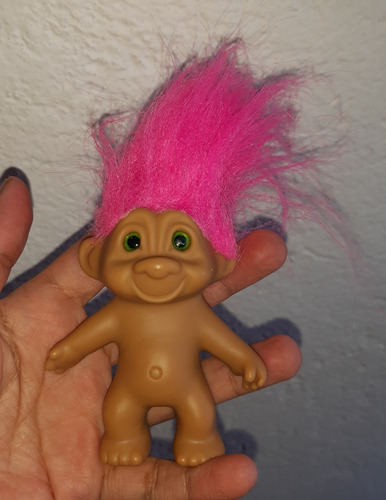 Muñeco Troll Cabello Rosa 8 Cm (Usado)