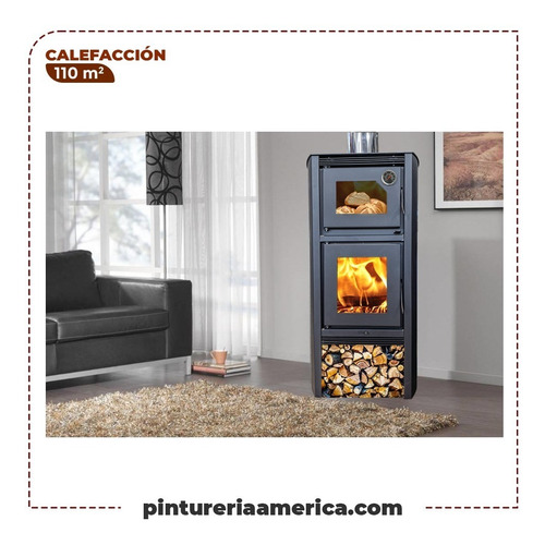 Calefactor Ecológico Con Horno 1290gf + Kit De Instalación