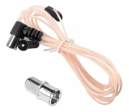 Antena Dipolo Radio Fm Macho 75 Ohms Con Adaptador Hembra