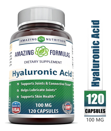 Acido Hialuronico 100 Mg 120 Caps Cabello Tejido Piel Eg A0 Sabor Sin Sabor