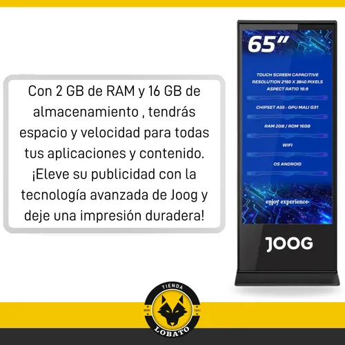 Pantalla Totem Multimedia Led Wifi 65° Android Ideal Eventos