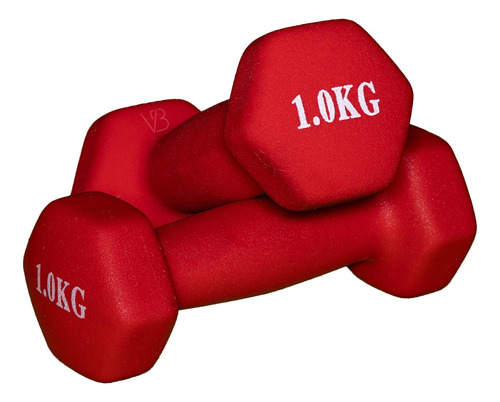 Par De Mancuernas Neopreno Profesional 1 Kg Gym (rojo)