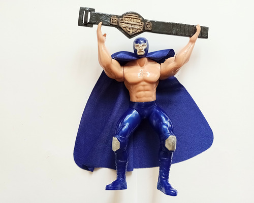 Blue Demon Luchador Figura Hecha En México Lucha Libre (Usado)