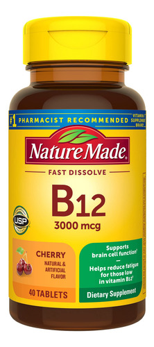Suplemento De Vitamina B12 Sublingual Nature Made 3000mcg 40