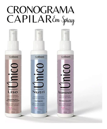 Kit Cronograma Capilar Em Spray Gaboni