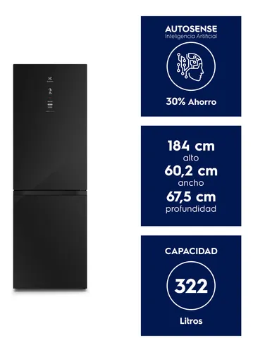 Refrigerador 322l No Frost Bottom Freezer Dbg60ge Negro