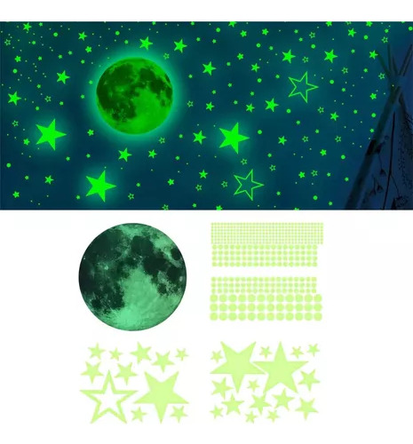 Adhesivo Estrellas Que Brillan En La Oscuridad, Decoración D