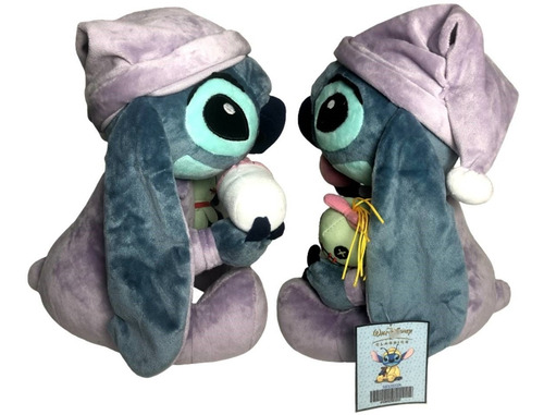 Imagem 2 de 5 de Boneco Pelúcia Stitch Baby Pijama Lilás E Xepa Scrum Disney