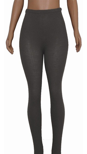 Imagem 1 de 4 de Calça Legging Canelada Grossa Lã Feminino Masculino Cós Alto