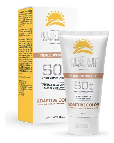 Fotosun Uv 100® Protector Solar Fps 50+ Adaptive Color 60ml