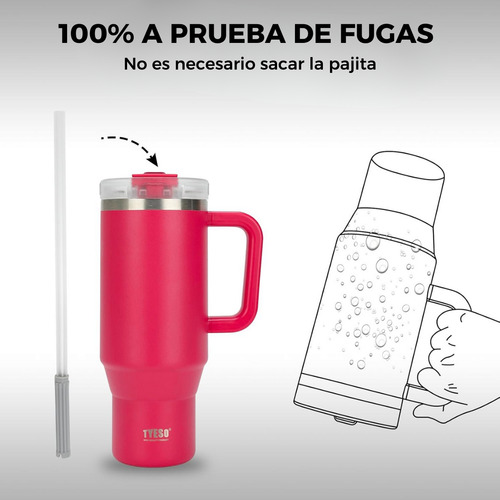 Vaso Termico Stainless Acero Inoxidable Cafe Sorbito Pajita