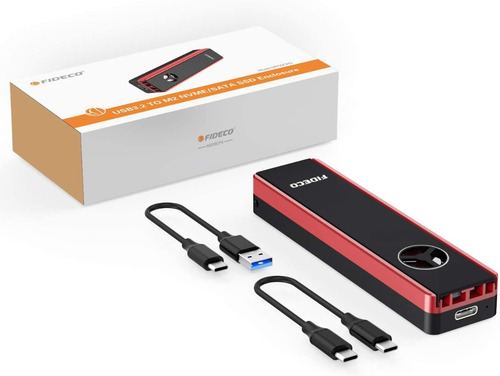 Carry Disk Case M2 Nvme Sata Ssd Usb 3.2 C/ Cooler - Fideco