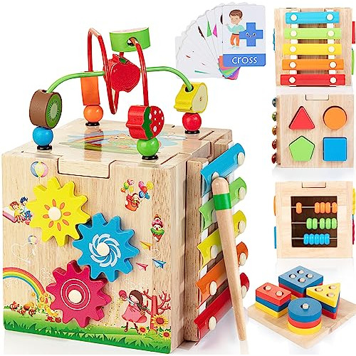 Juguete Montessori Educativos Madera Bebés 12m 8 1 Cubo Acti