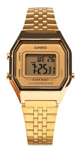 Reloj Casio Vintage Mujer La680wga-9df Digital Acero Dorado