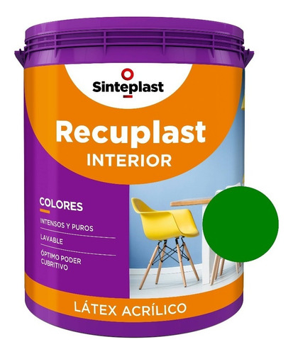 Recuplast Interior Pintura Latex Lavable Colores X 10 Lts Color Pradera