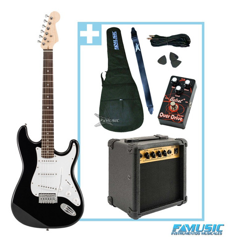 Combo Guitarra Rock Blues + Amplificador + Pedal Efecto