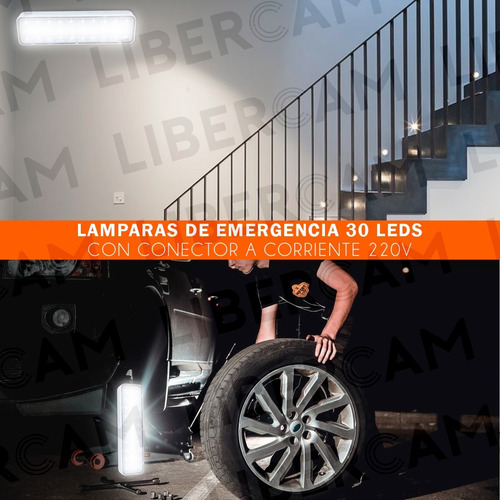 Imagen 9 de 10 de Pack X 4 Luces Luz De Emergencia 30 Led Recargable Usb