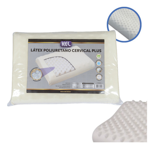 Travesseiro Em Látex Poliuretano Cervical Plus Kel