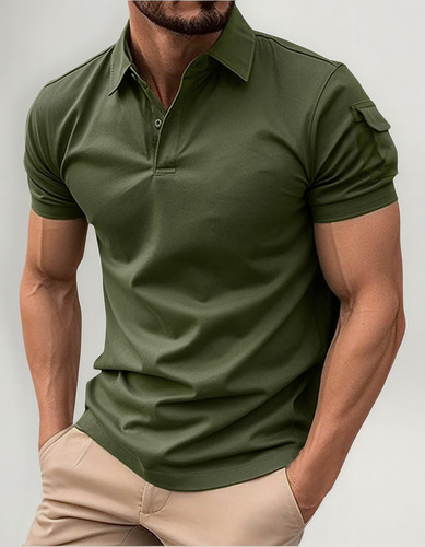 Lapé De Bolso Com Botão De Cor Sólida Versátil Para Homens,
