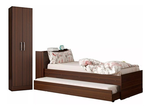 Cama Marinera Con Mueble Multiuso 2 Puertas Placard