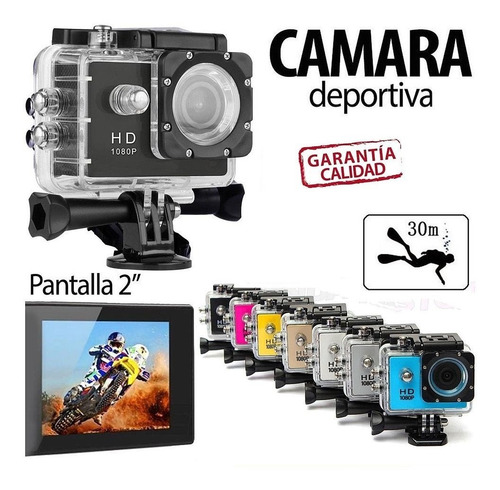 Imagen 4 de 6 de Cámara Deportiva Tipo Gopro Full Hd 1080 Sumergible 30 M
