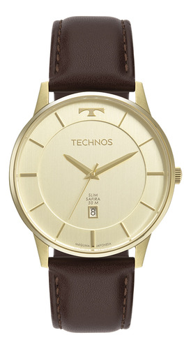 Relógio Technos Dourado Masculino Slim Gm10yu/0d