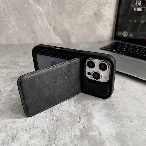Funda De Piel Sintética Magsafe 2 En 1 Para iPhone 11 12 13 14 15 16 Pro Max 14plus 15plus 16plus