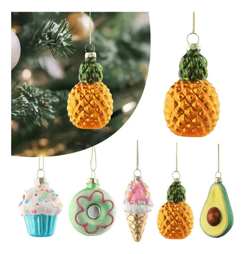 Adornos Navideños Con Colgante De Fruta Verde Y Aguacate