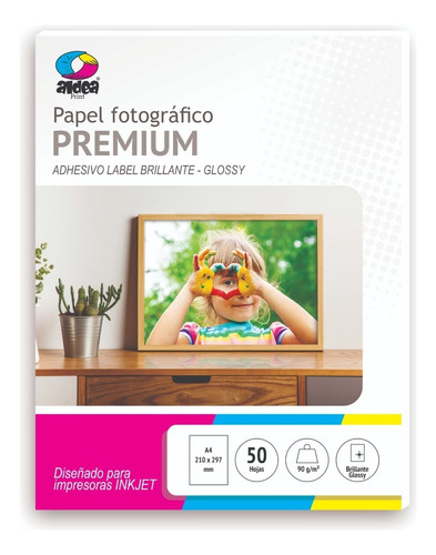 Papel Adhesivo Etiqueta Label Sticker Glossy A4 90g 50 Hojas Color Blanco