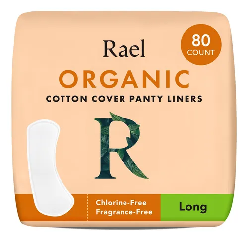 Panty Liners Rael, De Algodón Orgánico, Livianos, 80 Unidade