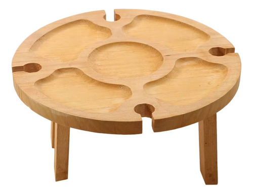 Mesa Picnic Plegable Madera Para Exteriores Portátil Redondo