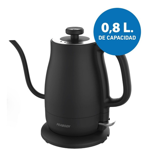 Imagen 3 de 10 de Pava Eléctrica Peabody 0,8 L 1200 Watts Jarra De Vidrio