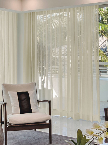 Juego Cortinas Voile Jean Cartier Blanco Natural