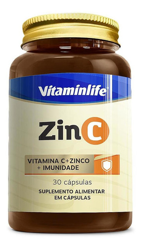 Zinco Com Vitamina C 30 Cápsulas - Vitaminlife Sabor Sem sabor