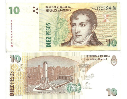 Billete: 10 Pesos Convertibles Serie  M  Bottero 3437a