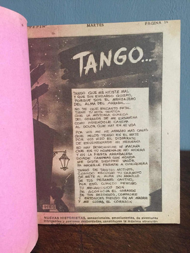 Cómic Antiguo Compendio Pepin José G Cruz Presenta Tango !!