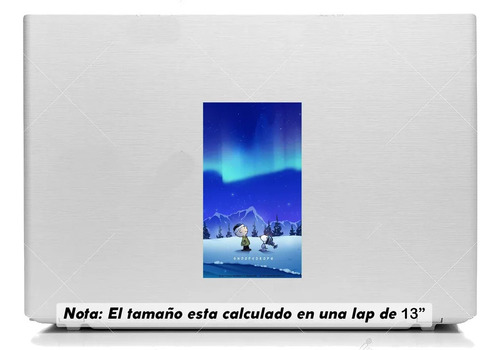 Vinil Sticker Laptop 15cm Snoopy Charlie Invierno 8a