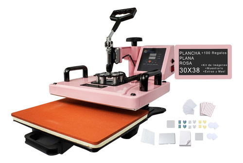 Plancha Plana Sublimar 30x38 Dtf Vinil Transfer Playera Si Color Rosa